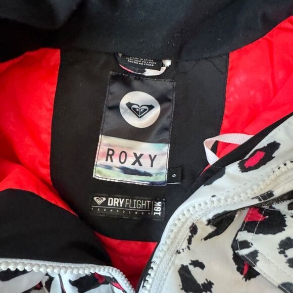 Roxy Jetty Pink/White/Black Leopard Print Technical Snow/Ski Jacket Sz S - Picture 6 of 12